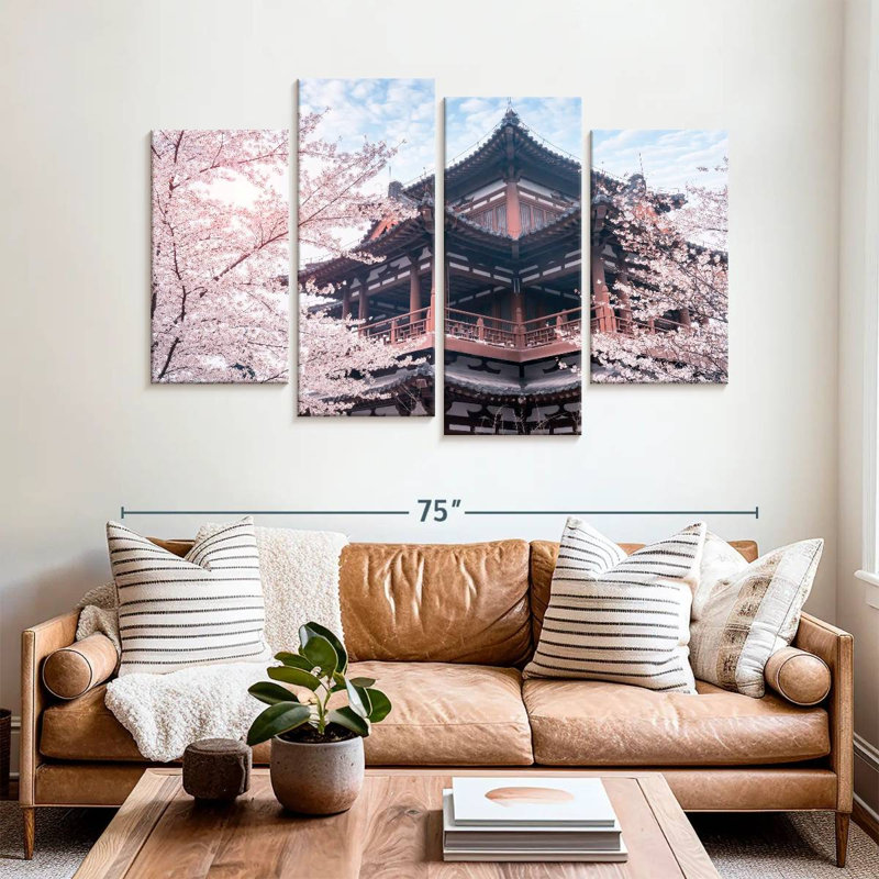 Adella Qinglong Temple Sakura, 42" H x 68" W