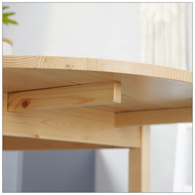 55" Solid Wood Kitchen Table, Drop Leaf Tables For Small Spaces, Folding Dining Table, Natural by Gracie Oaks