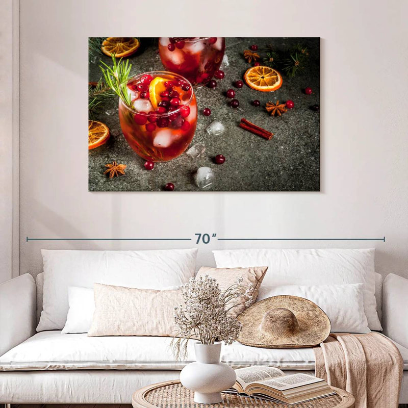 Iced Pomegranate Cocktail, 30" H x 45" W