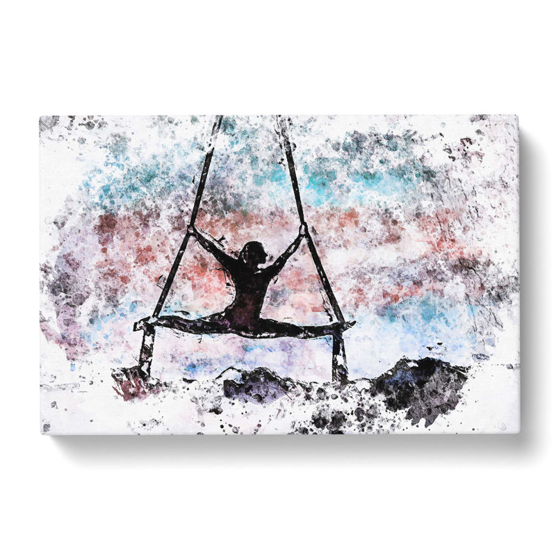 Aerialist Gymnastics At Sunset In Abstract - Wrapped Canvas Painting, 40cm H x 60cm W x 3cm D