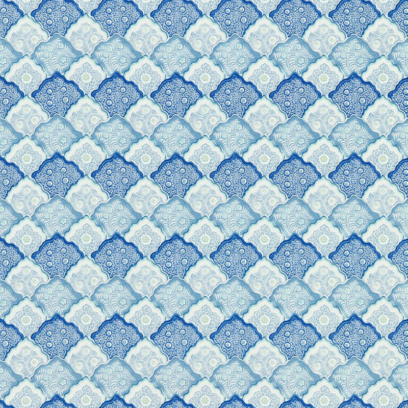 Tissu lin malais Akira, Porcelaine bleue