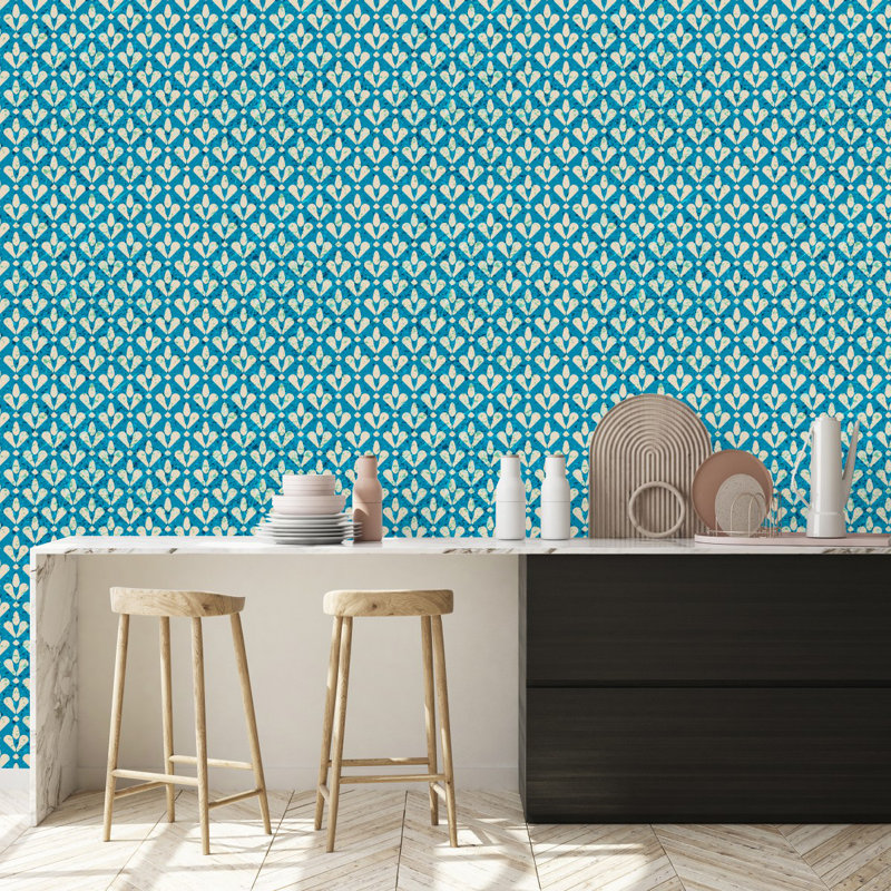 Anston Peel & Stick Floral Tile, 124.8" L x 25'' W