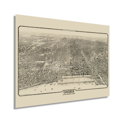 " 1916 Chicago Illinois Map Poster "