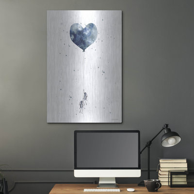 «Heart on Balloon» par Rachel Nieman, art mural en métal
