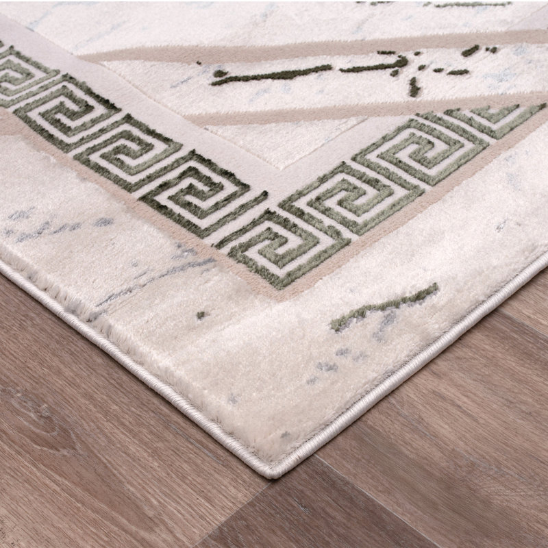 Tapis noir / gris / ivoire / beige Monaco Series, Rectangle 7 pi 9 po x 10 pi 2 po