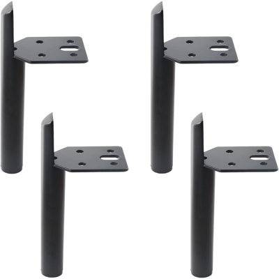 Pieds de meubles en métal robustes pour remplacement de table basse d'armoire de canapé, conception latérale avec protecteurs de plancher, trousse d'installation de bricolage incluse