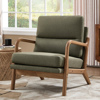 Salma 25.59" W Linen Blend Upholstered Armchair