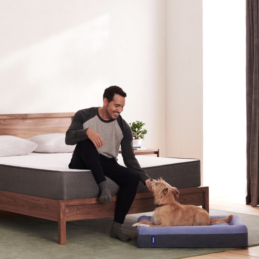 The Casper Dog Bed, Large (45" W x 35" D x 7"H), Blue