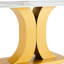 Table de salle à manger contemporaine en verre marbré avec de magnifiques pieds dorés pour une superbe surface: pour une utilisation durable