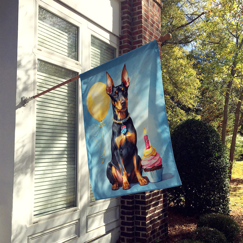 Drapeau «Happy Birthday House», Doberman pinscher