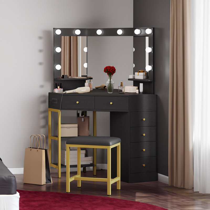 Coiffeuse Leoba, Noir