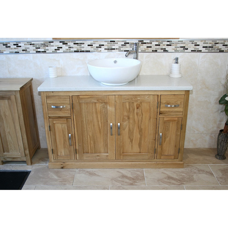 Amani 1231mm Single Bathroom Vanity with Vessel Ceramic Basin, White