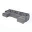 Canapé modulaire en U en tissu d'ameublement en chenille gris spacieux pour modulaires
