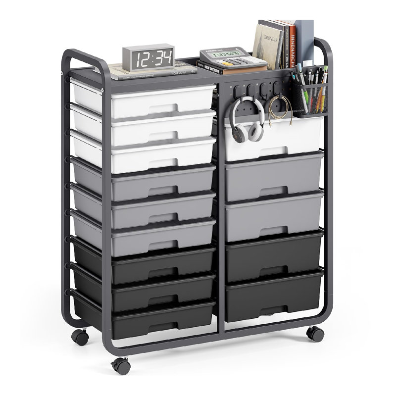 14 Drawer Storage Drawer, Grey