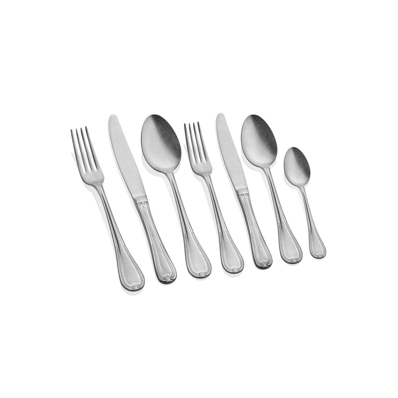 Ensemble de couverts 42 pièces Frisco, service pour 6, Argent antique