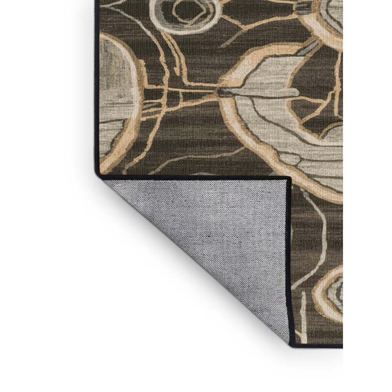 Tapis brun lavable à la machine, Rectangle 7 pi x 9 pi