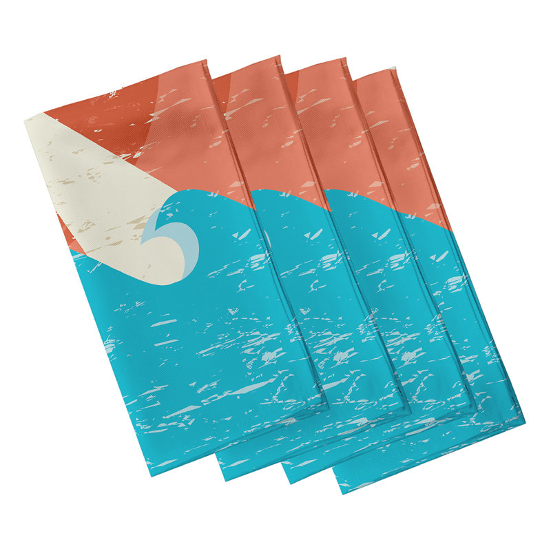 Ensemble de serviettes 4 pièces Almeida, L 18 po x L 18 po, Orangé