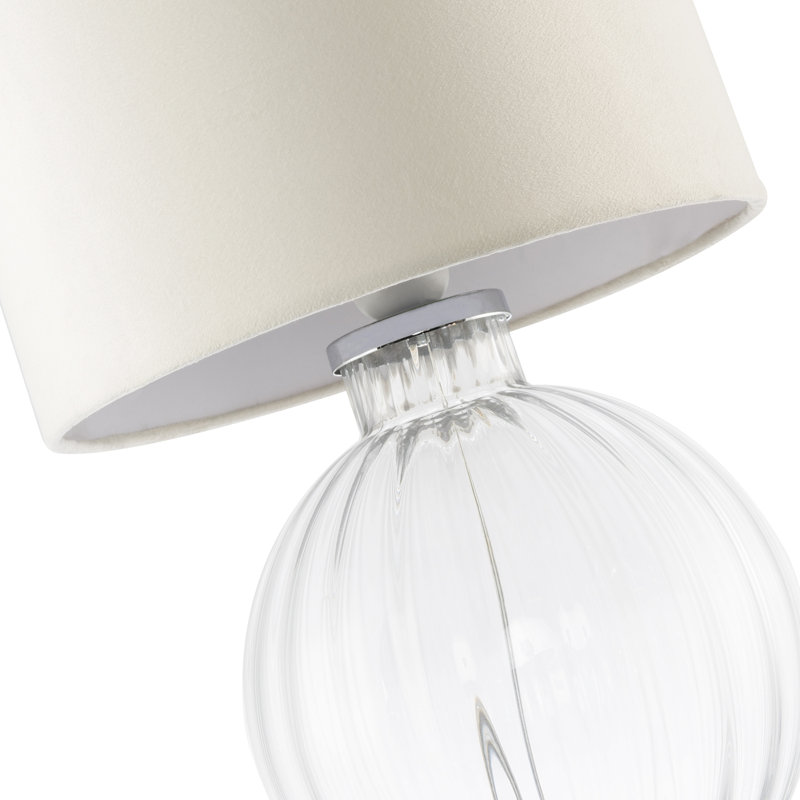 Glass Table Lamp, White, Clear