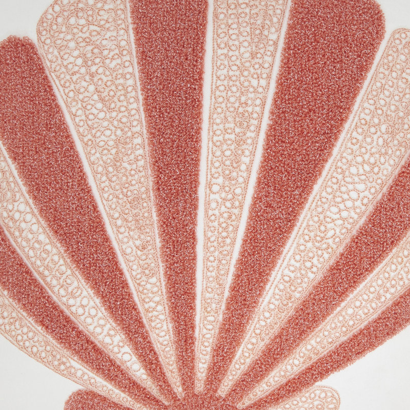 Elegant Embroidered Seashell Down Filled Pillow, Polyester