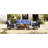 4 Pieces Blue Patio Furniture , Featuring Sofas, 2 Swivel Rocking Chairs And Wood Table, High - Quality Cushions 5 Person With , 3 Seater , Coffee Easy To Install Clean