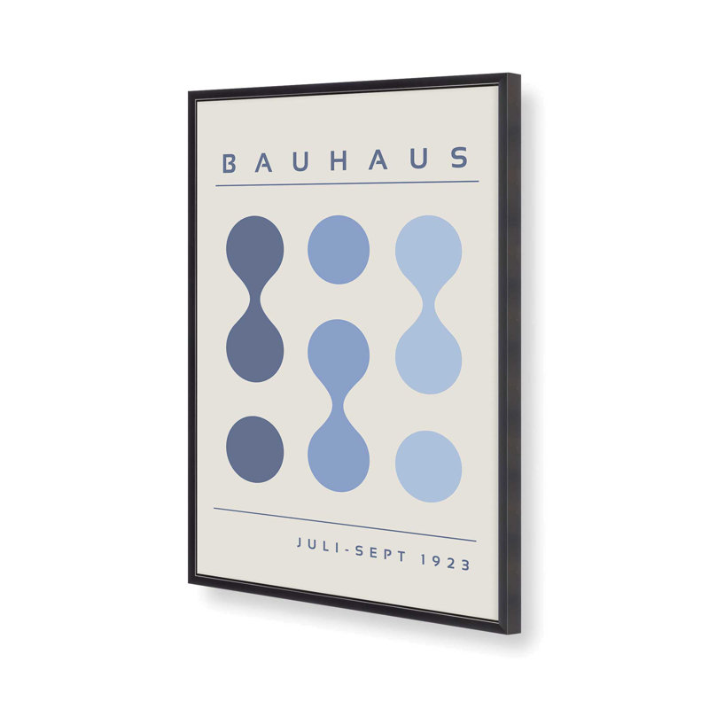 Blue Bauhaus Flow I Print in a Frame, Framed Print without Mat, Weathered Zinc, 15.25" H x 12.25" W x 1.25" D