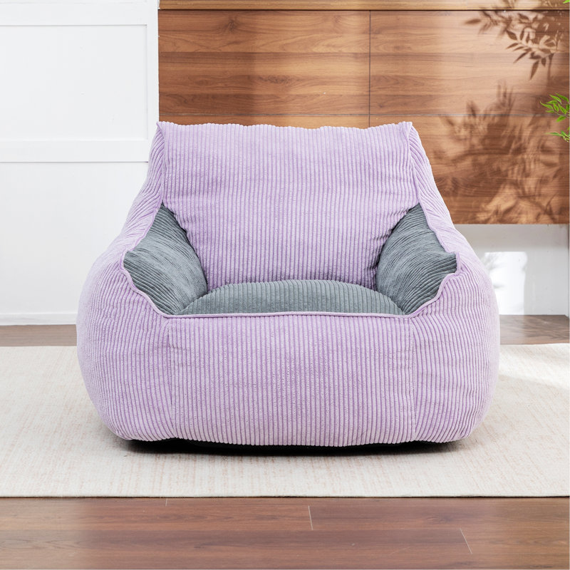 Fauteuil à billes avec accoudoirs pour le salon de la chambre à coucher, Gris / Mauve