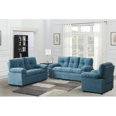 3-piece Living Room Sofa Set With Sofa Loveseat And Chair by Wildon Home