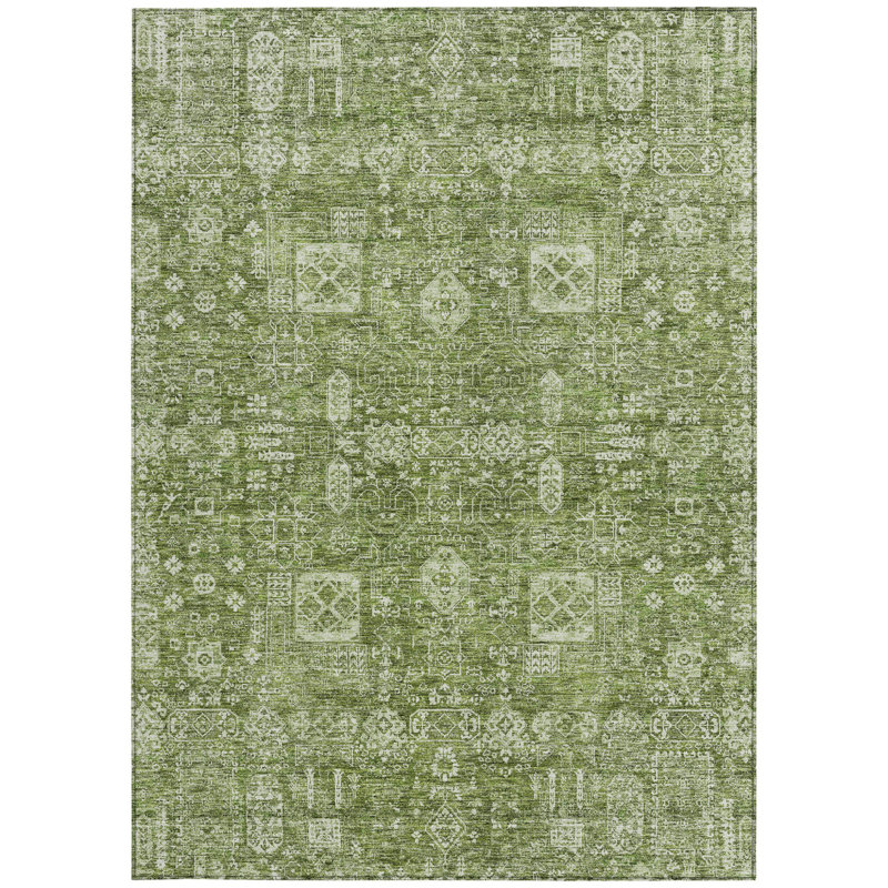 Tapis intérieur / extérieur vert lavande et artichaut 9 pi x 12 pi artichaut