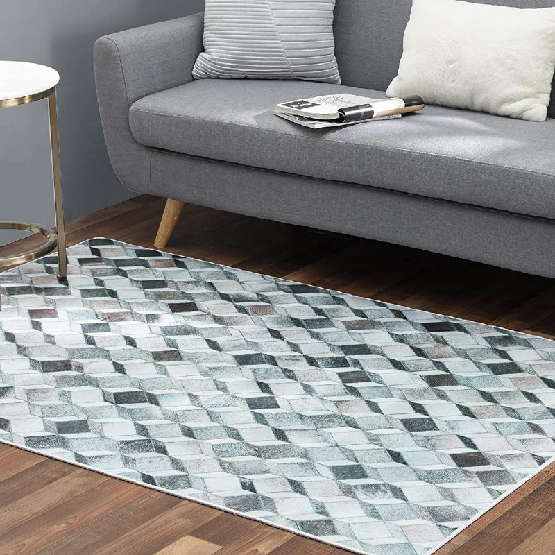 Goizargi Cotton Washable Geometric Indoor / Outdoor Rug, Rectangle 4' x 6'