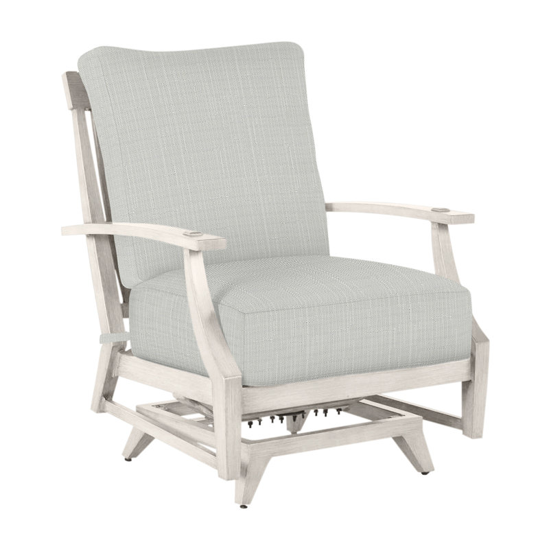 Croquet Aluminum Spring Lounge - Slate Gray, Slate Gray, No Welt, Verona Silver Sunbrella®