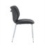 Chaise d'appoint Mid-Century moderne avec pieds réglables, cuir gris, ensemble de 2