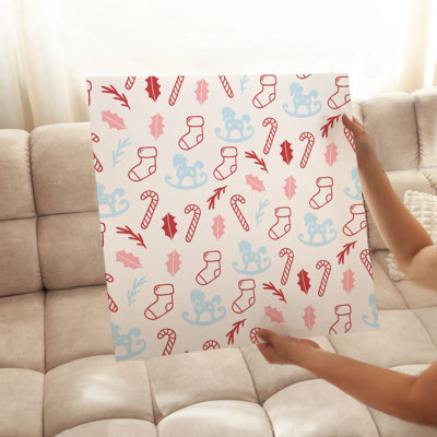 «Holiday Christmas Candy Cane», reproduction d'art moderne sans cadre