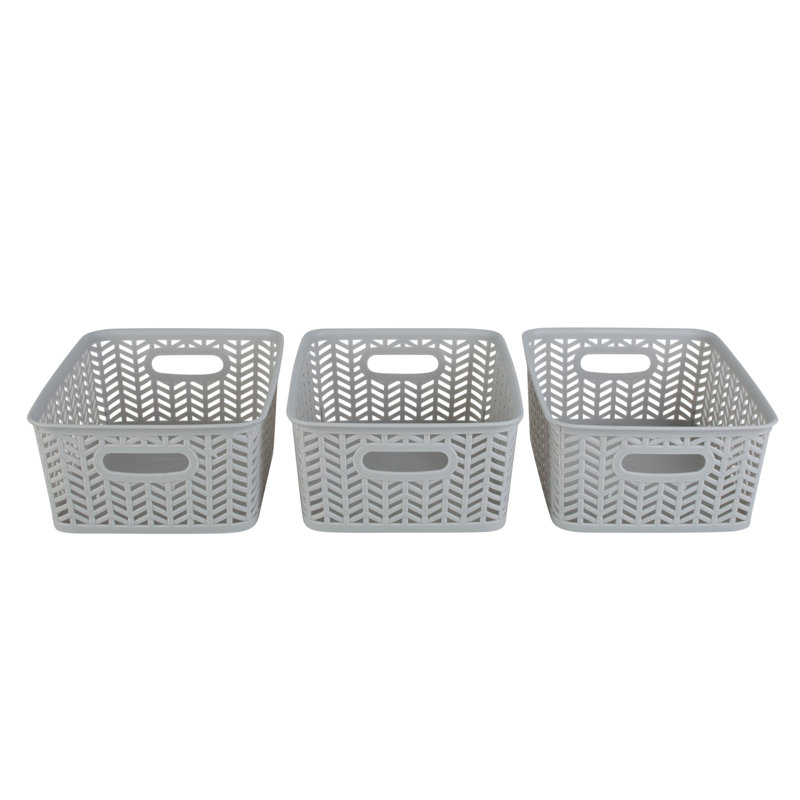 Panier en plastique, gris, H 3,94 po x l 7,87 po x P 9,84 po, 3