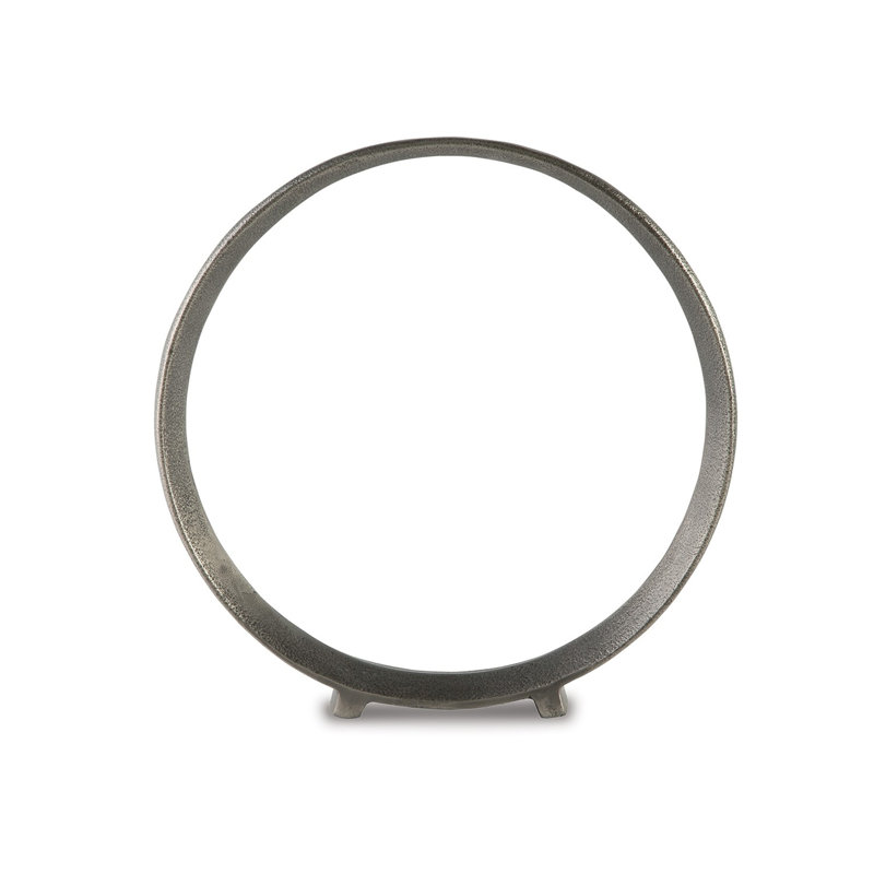 Sculpture Dalie, ensemble de 2, fonte d'aluminium, H 14,50 po x l 14 po x P 2,75 po, Teinte étain