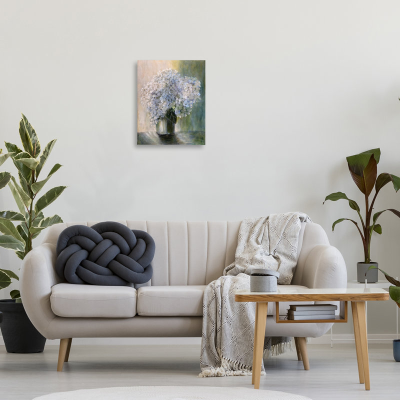 «Hydrangea Still Life», art mural sur toile par Doris Charest, H 20 po x l 16 po