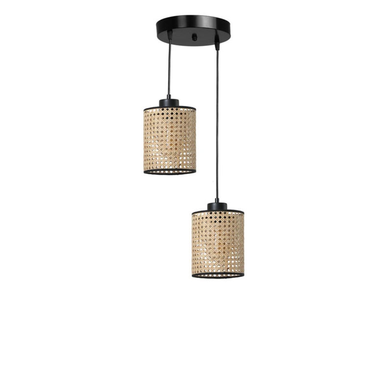 Amilie 2 - Light Rattan Drum Pendant