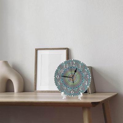 Motif marocain, horloge murale, mosquée traditionnelle, horloge, 10 pouces, horloge silencieuse à piles pour la maison, la salle de lavage, la cuisine, la chambre à coucher, le bureau