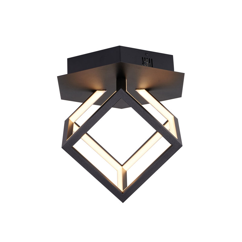 Kingsbridge Modern 10 Light Black LED Square Flush Mount, Black