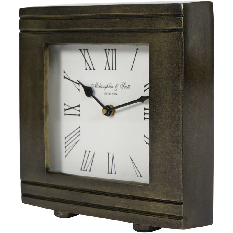 Kato Analogue Aluminium Mechanical Tabletop Clock Bronze