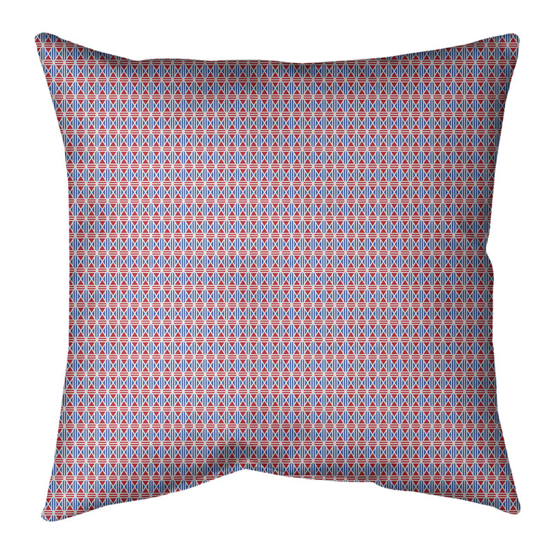 Coussin décoratif géométrique 14 po, 18 po x 18 po, Mauve clair / rouge