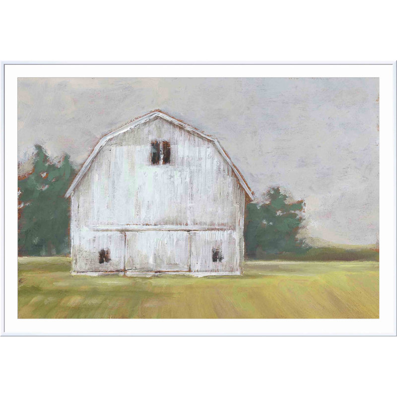 «Rustic Barnyard I» par Ethan Harper - peinture encadrée, H 32 po x l 48 po, Naturel