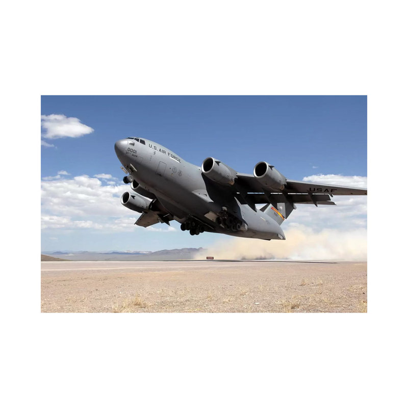 A C-17 Globemaster Departs From The Tonopah Runway by Stocktrek Images - Wrapped Canvas Gallery-Wrapped Canvas Giclée