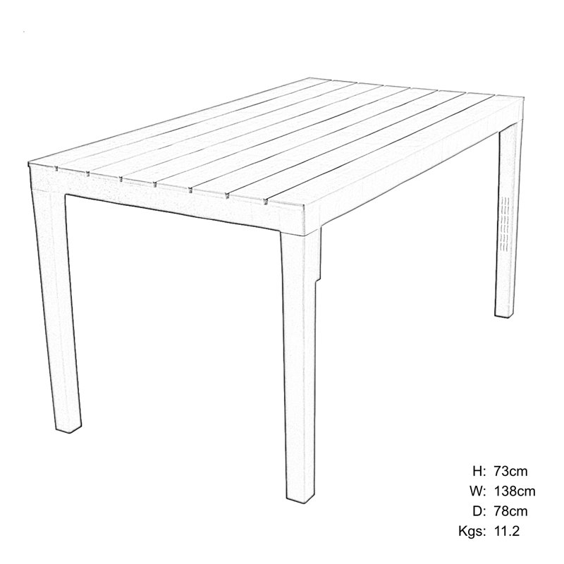 Roann Rectangular Garden Table