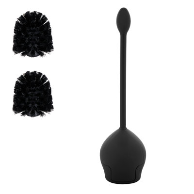 Bath Bliss Firm Grip Tulip Toilet Bowl Brush with 2 Pack Replacement Brushes in