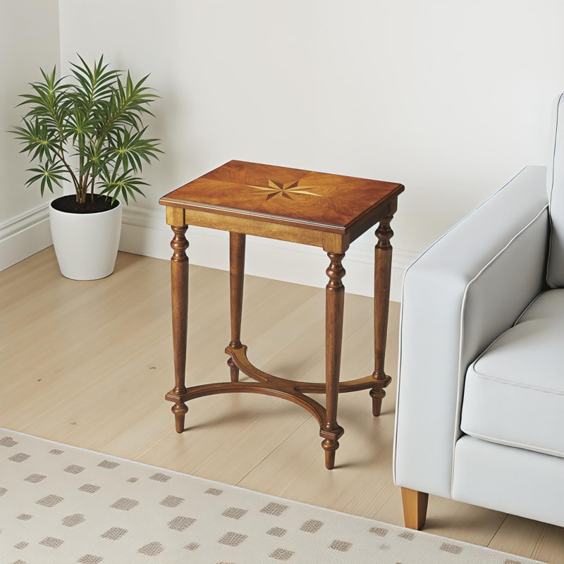 Ashayra Rectangular Mirrored End Table, Olive Ash
