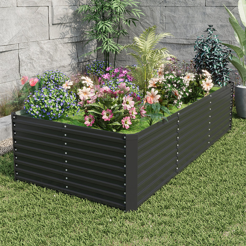 Metal Raised Garden Bed, Black