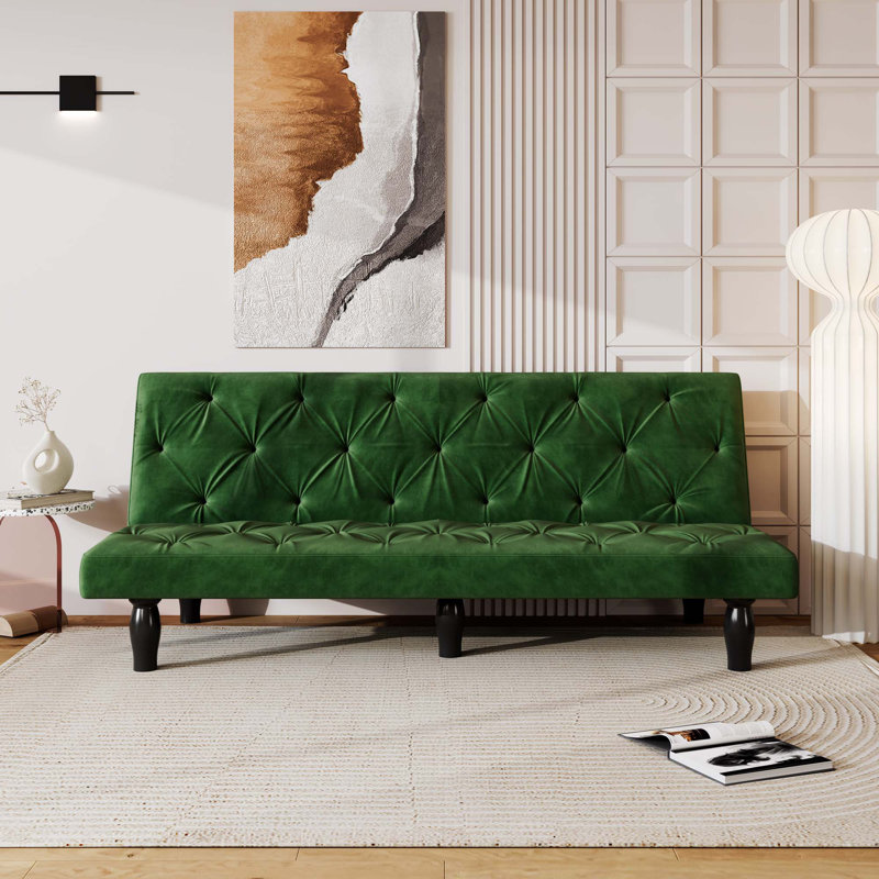 Javaughn Sofa Bed Sleeper Sofa, Green Velvet