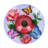 Solar LED Floral Glass Bird Bath with Stand - Butterflies & Peonies
