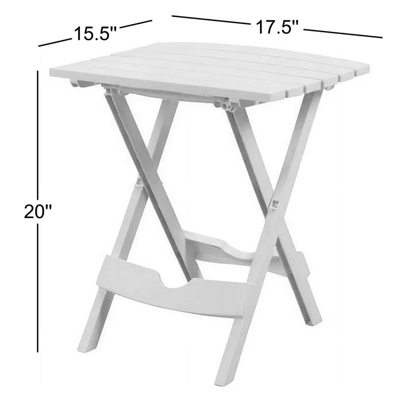 Adams 17.5'' Rectangular Portable Folding Table, Gray