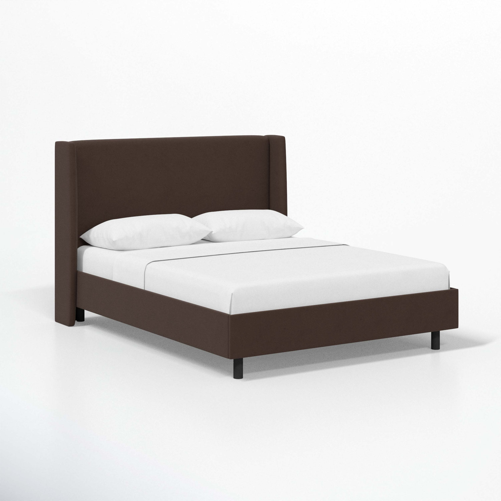 Tilly Upholstered Low Profile Platform Bed, Queen, Classic Chocolate Velvet
